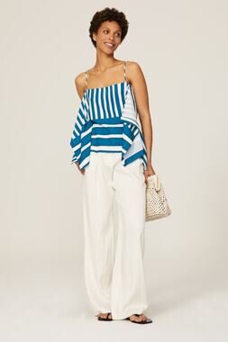 TOME x RTR Blue White Handkerchief Hem Striped Tank Top Size Medium
